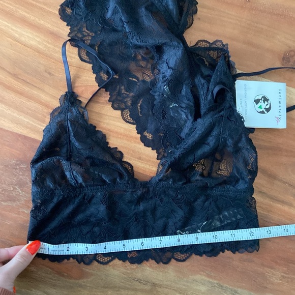 SET OF 2 Free People black lace bralette everyday long line triangle bras small - Picture 15 of 15